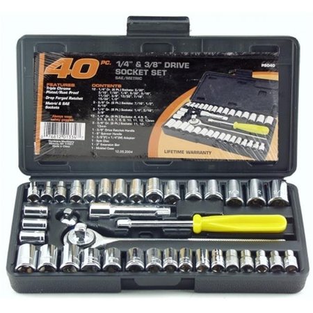 GREAT NECK Great Neck Saw .25in. & .38in. Drive Sockets Standard & Metric 40 Piece Set PS040 76812013347